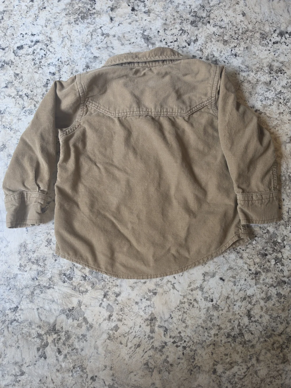 Vintage Y2K Old Navy Tan Corduroy Long Sleeve Shirt - 18-24 Months